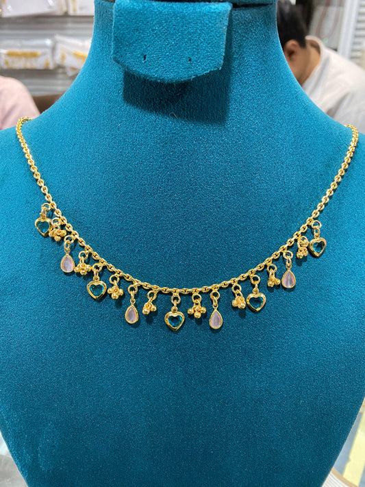 Golden neckless with earring