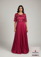 Designer Handwork Long Gown in Gajji Silk | Hot Pink | Sizes 36–46 | Custom Size Available