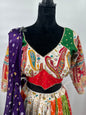 Designer Banarasi Bandhani & Position Print Choli with Purple Lagdi Bandhani Dupatta – Sizes 38-44
