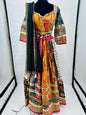 Cotton printed ajrakh handmade rabari work with tassels and latkans