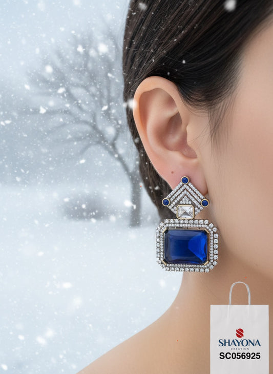 Designer Earrings with AD Diamond & Premium Masonite Stone – Multi Color